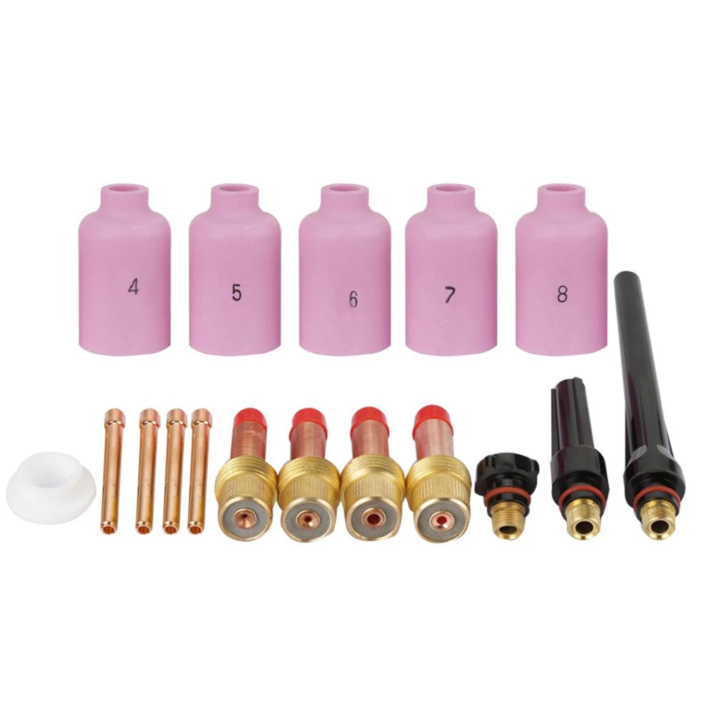 17Pcs WP-17/18/26 TIG Welding Torch Nozzle Gas Lens Collet Back Caps Welding Torch Parts