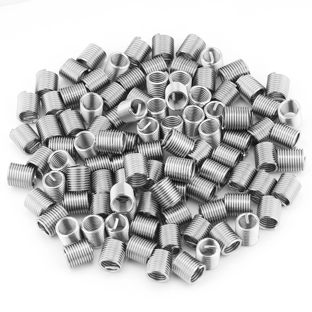 100pcs Stainless Steel SS304 Coiled Wire Helical Screw Thread Inserts M8 x 1.25 x 2D Length