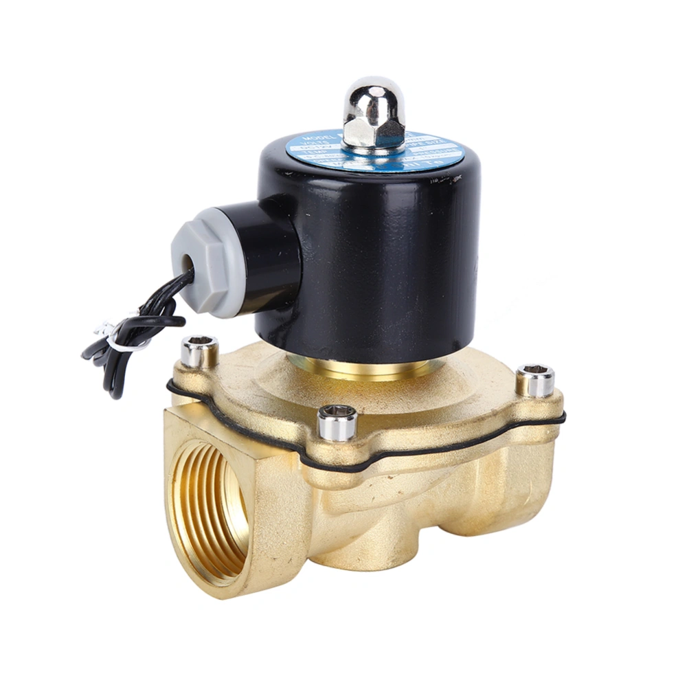 DC 12V 1 inch Brass 2-Way 2-Position Electric Solenoid Valve Magnetic Air Normally Closed