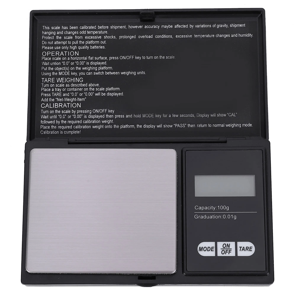 Mini Portable High Accuracy LED Digital Pocket Scale Gold Silver Diamond Jewelry (100g/0.01g)