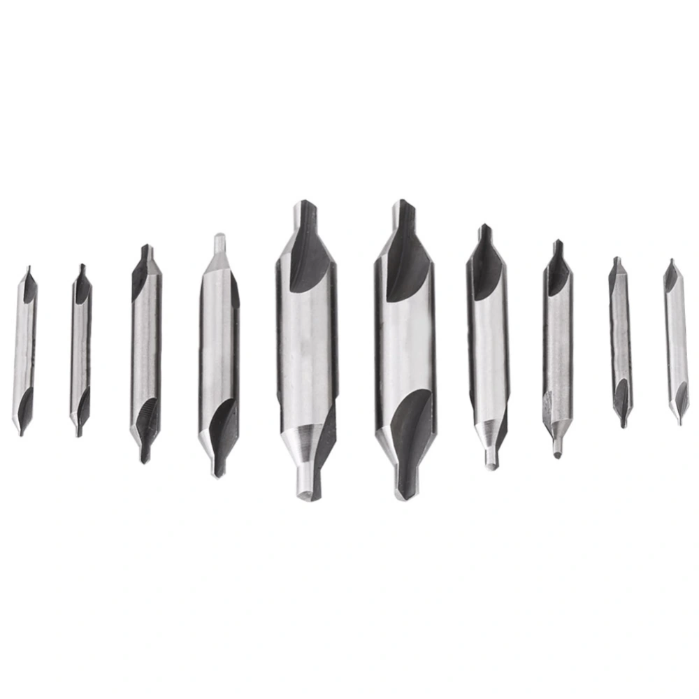 10pc 1mm-5mm Hss Center Drill Set 60 Degree Combined Countersink Bits