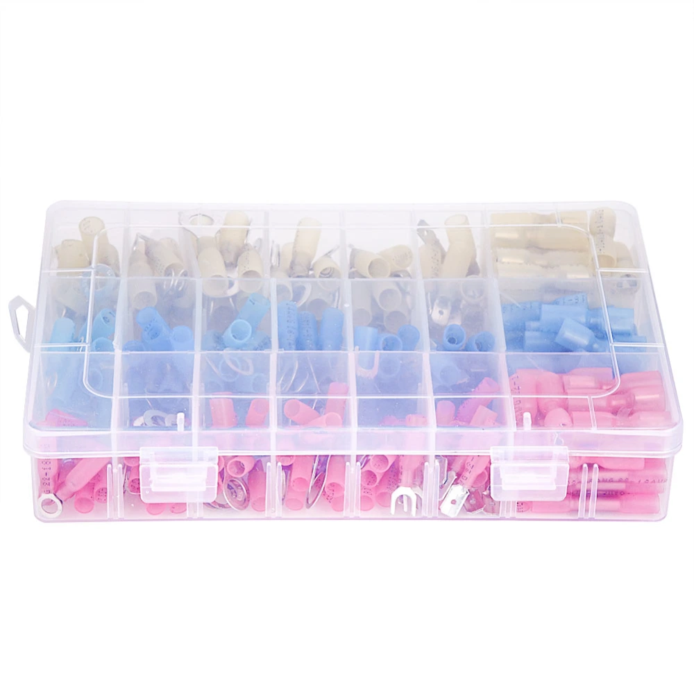 240PCS Insulated Heat Shrink Electrical Connectors Wire Terminal Set Kit Red & Blue & Yellow