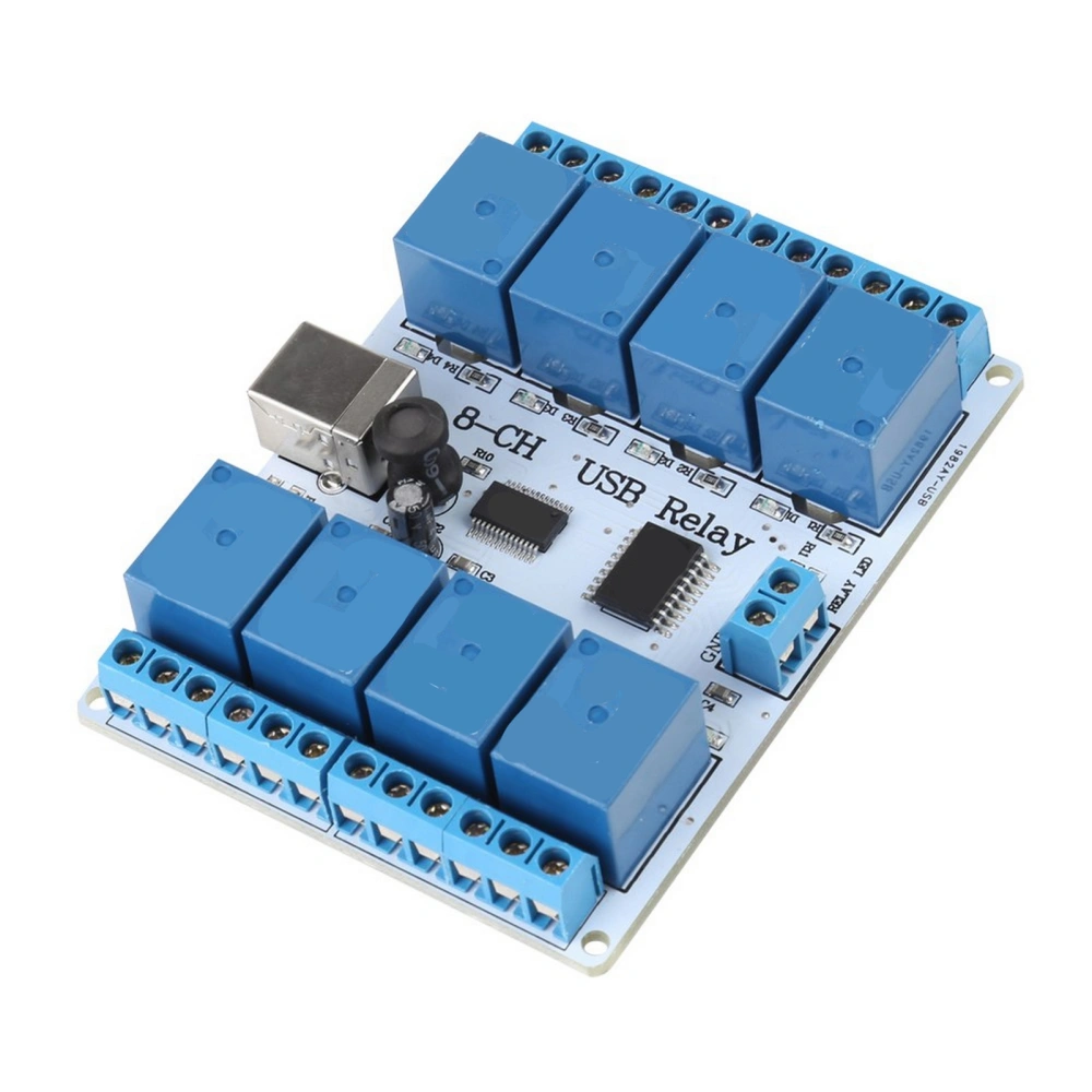 8-channel 12VDC Type B USB Relay Board Module Controller for Automation Robotics