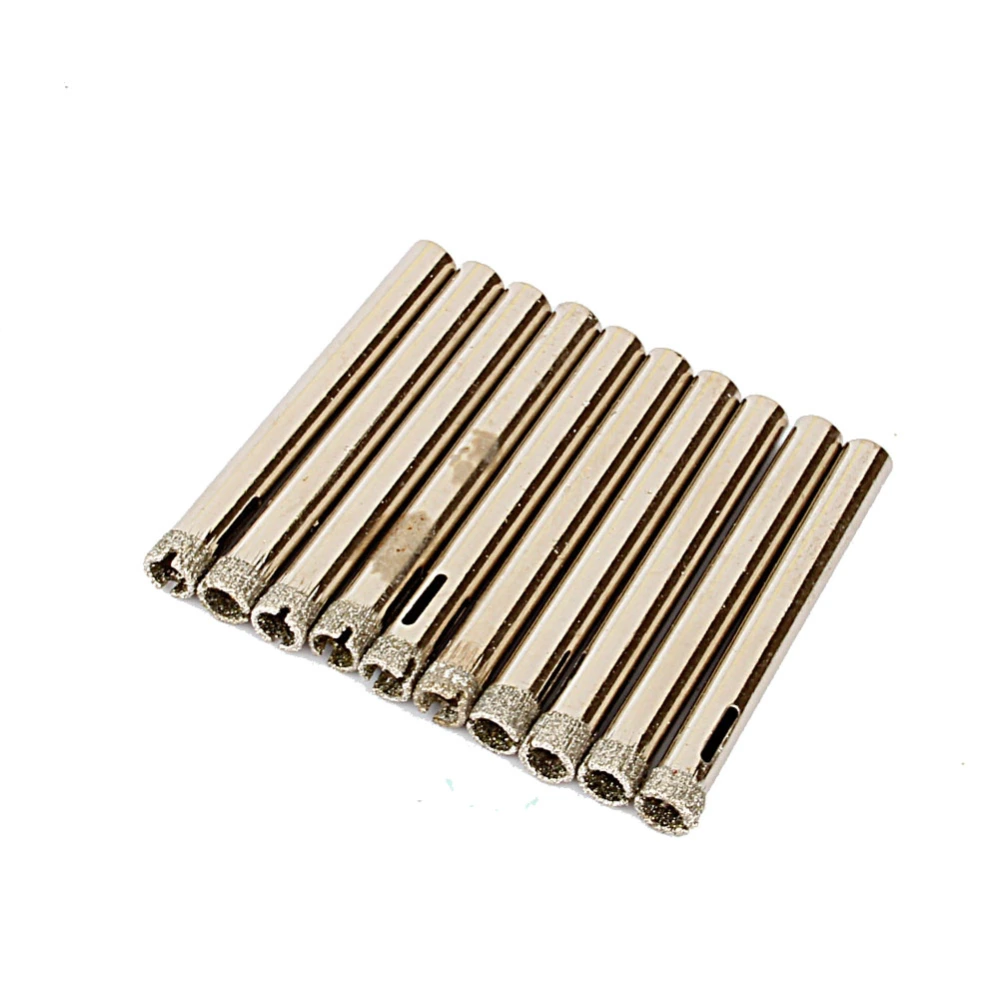 Details about 10Pcs/set 6mm(1/4" inch) Diamond Coated Core Drill Drills Bit Hole Saw