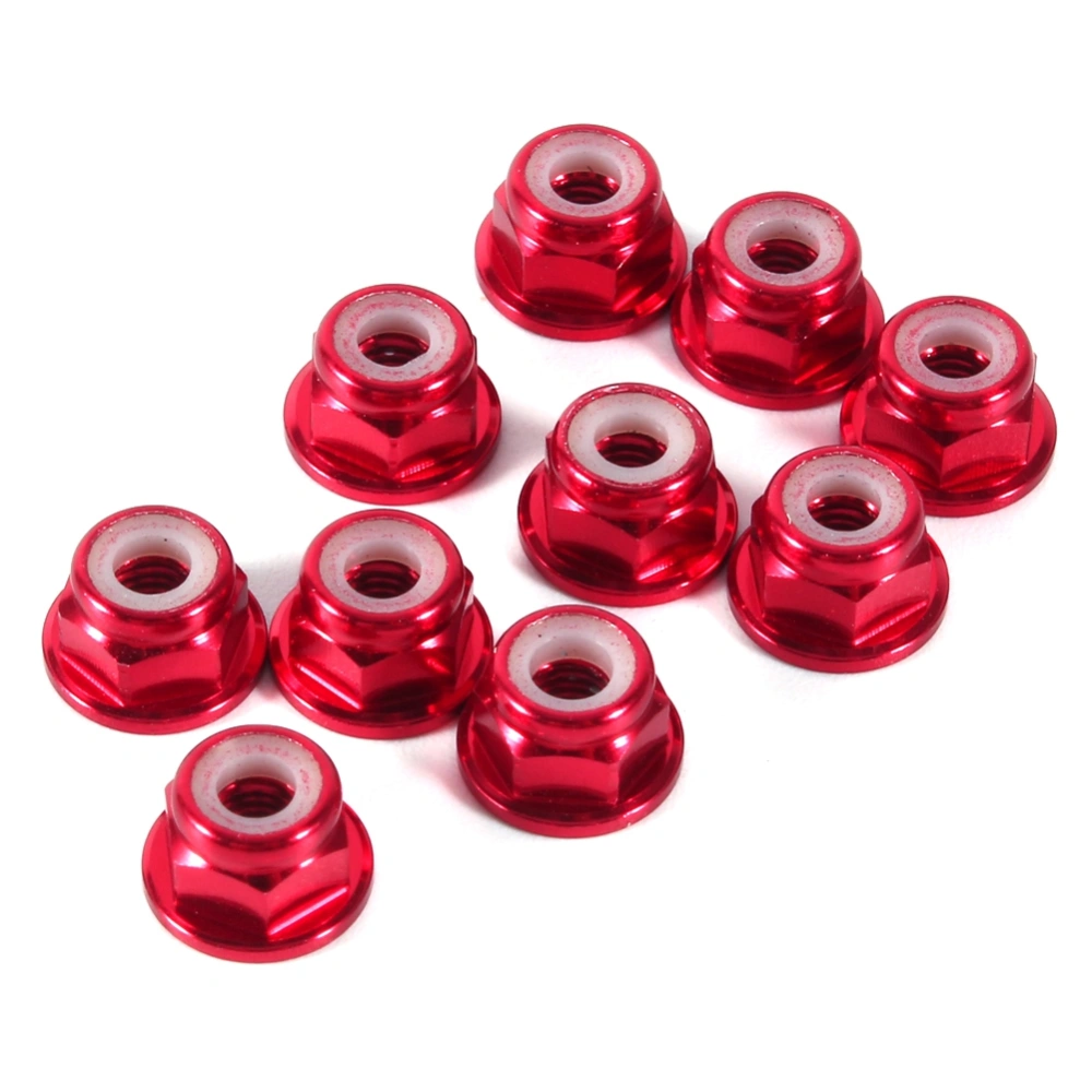 10Pcs M3 Nylon Insert SelfLock Aluminum Nuts Hex Lock Nut Dark Red