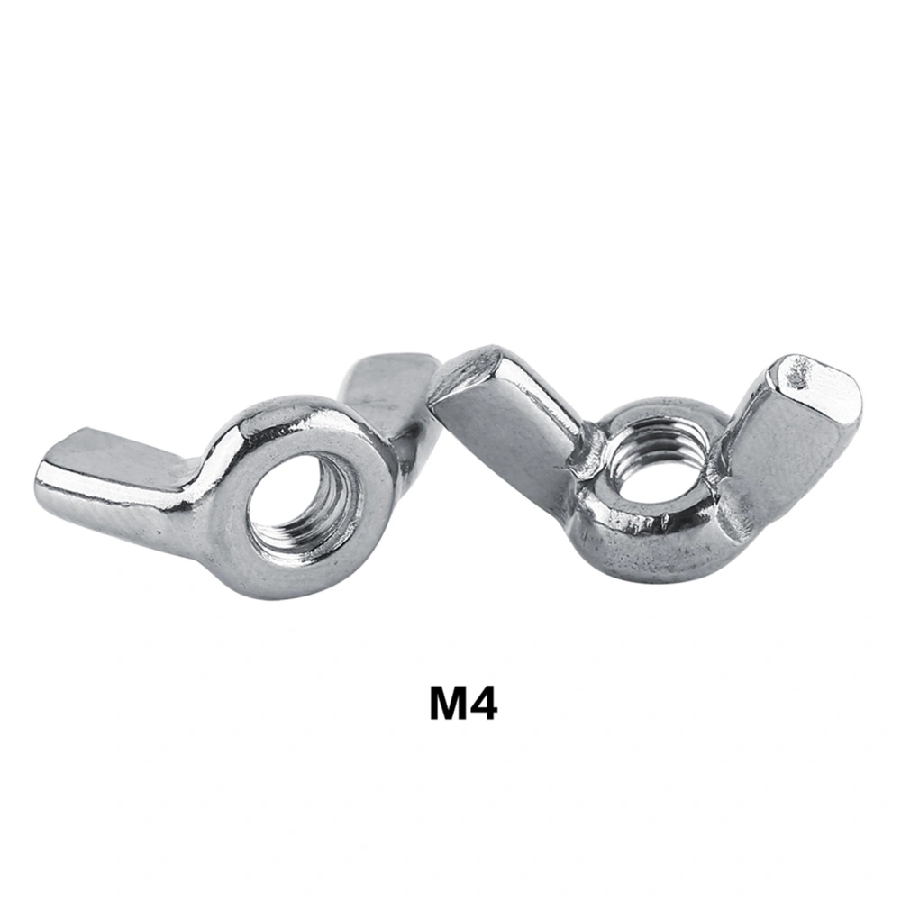 316 DIN315 Stainless Steel Wing Nut Butterfly Shaped Nuts Fastener (M4)