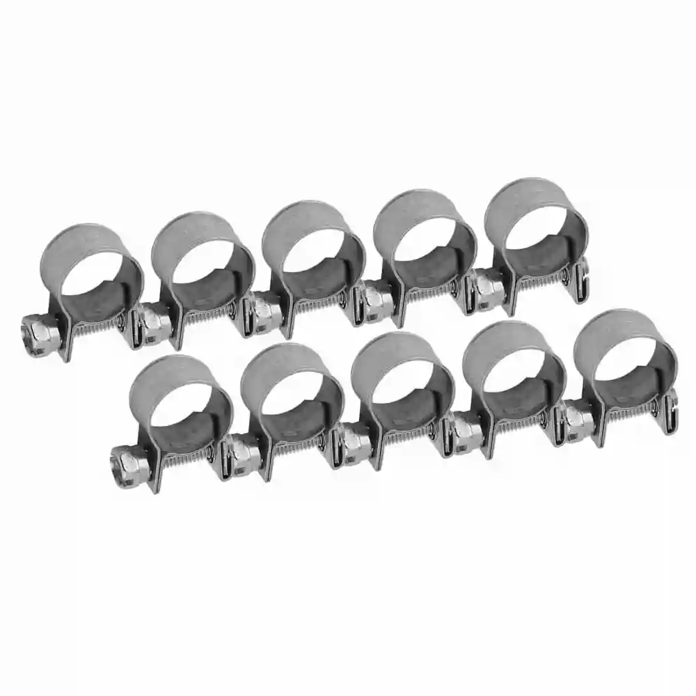 10pcs Stainless Steel Mini Fuel Line Pipe Hose Clamp Clip 6mm‑20mm Optional Size