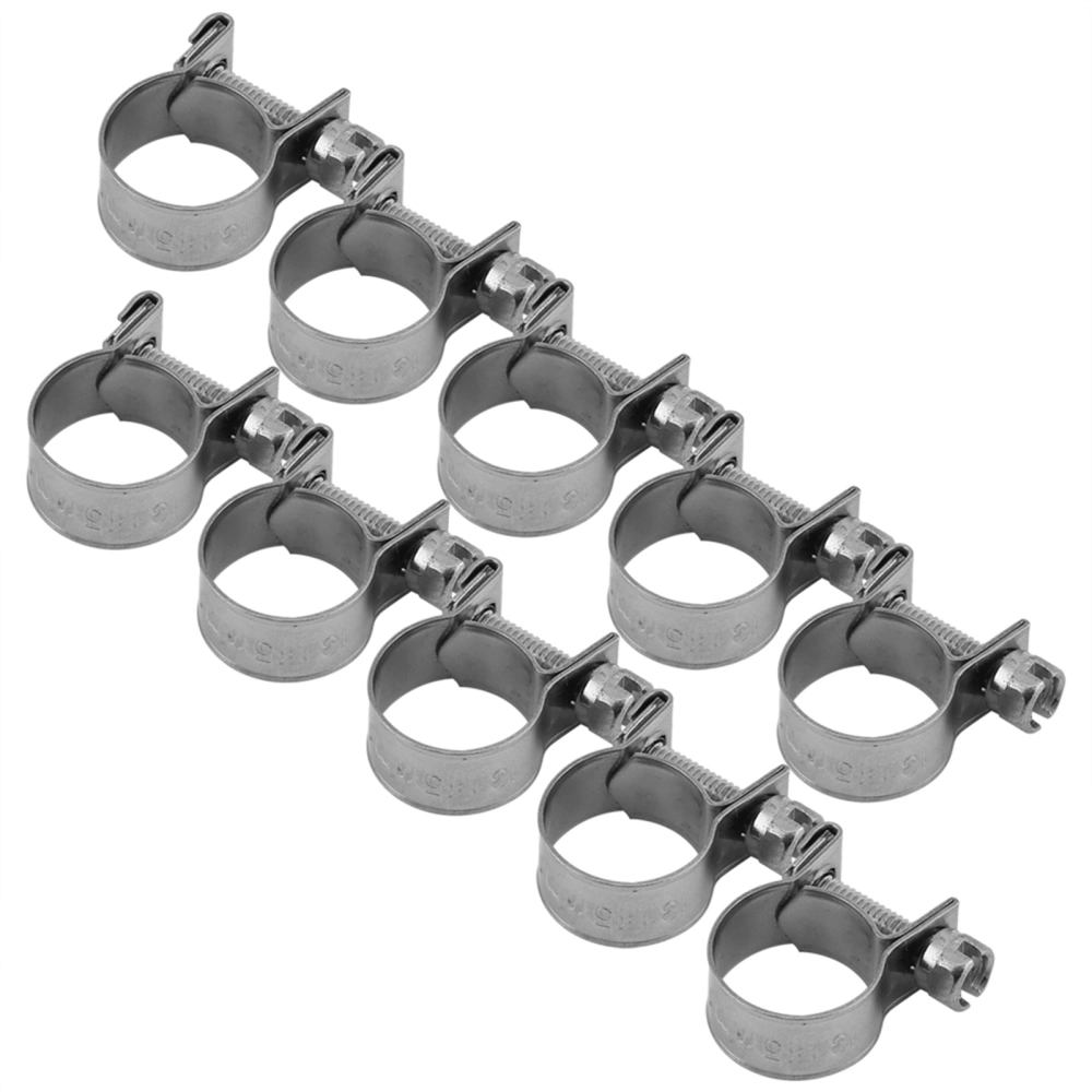 10pcs Stainless Steel Mini Fuel Line Pipe Hose Clamp Clip 6mm-20mm Optional Size