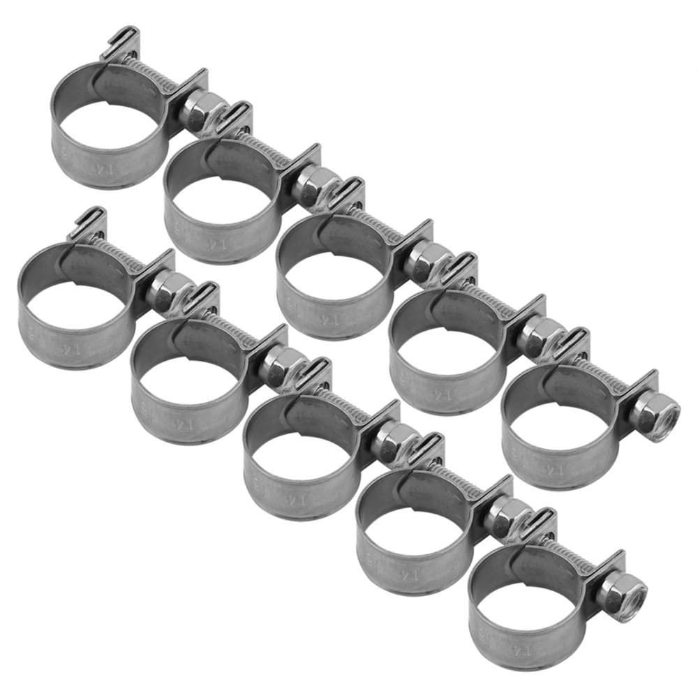 10pcs Stainless Steel Mini Fuel Line Pipe Hose Clamp Clip 6mm-20mm Optional Size