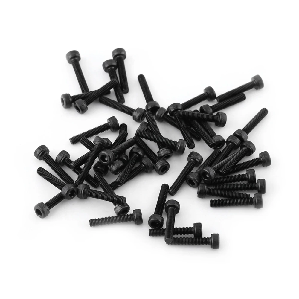 M3 Black Hex Socket Cap Head Screw Bolt Set (M3*16mm,Fully Threaded,50pcs)