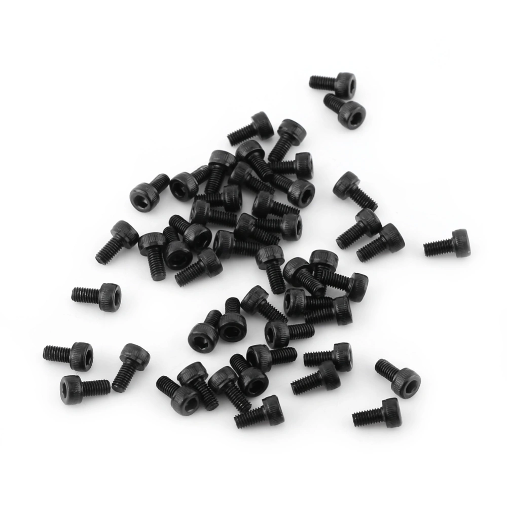 M3 Black Hex Socket Cap Head Screw Bolt Set (M3*6mm,Fully Threaded,50pcs)