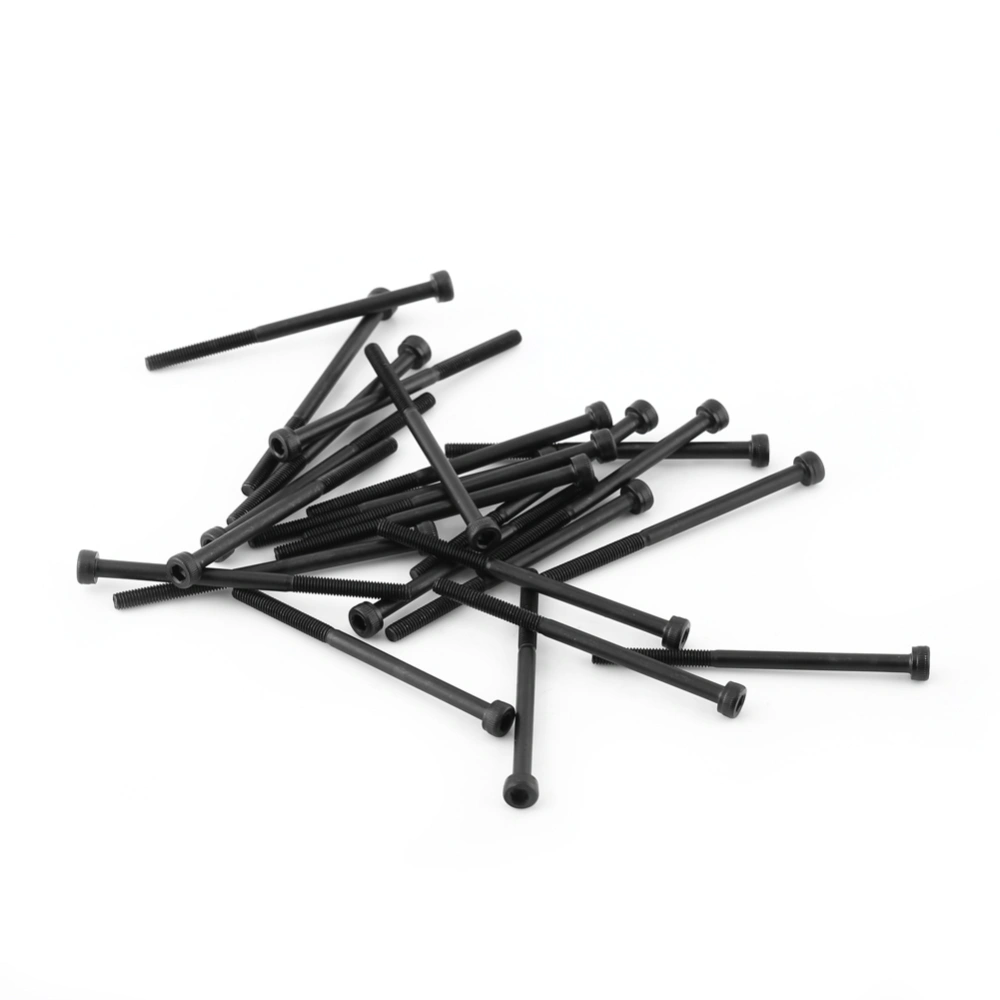 M3 Black Hex Socket Cap Head Screw Bolt Set (M3*50mm,Partially Threaded,24pcs)