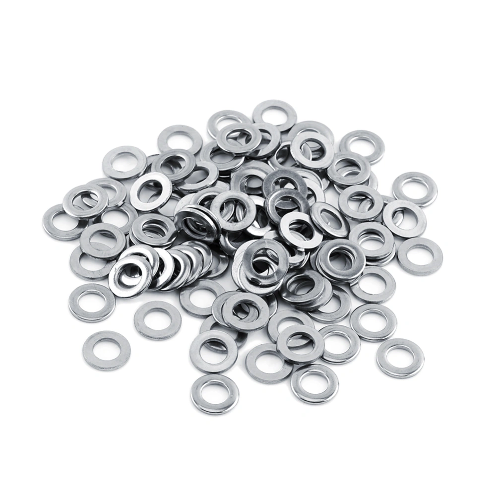 100pcs 304 Stainless Steel Metric flat Washers Screw Repair Kit Tool M3/M4/M5/M6/M8/M10 (M6)