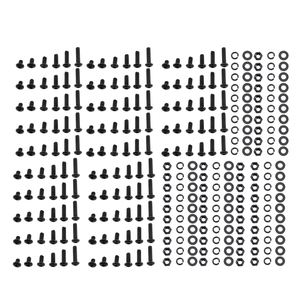 M3 Black Alloy Steel Hex Socket Screws Bolt and Hex Nuts Washers Assortment(Button head)