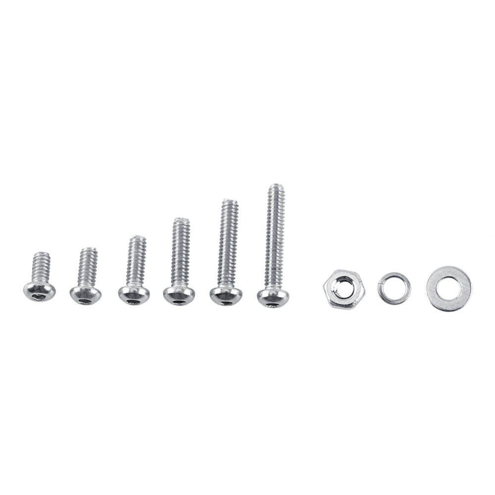 M2 Stainless Steel Hex Socket Screws Bolt and Hex Nuts Washers Assortment(Button head)