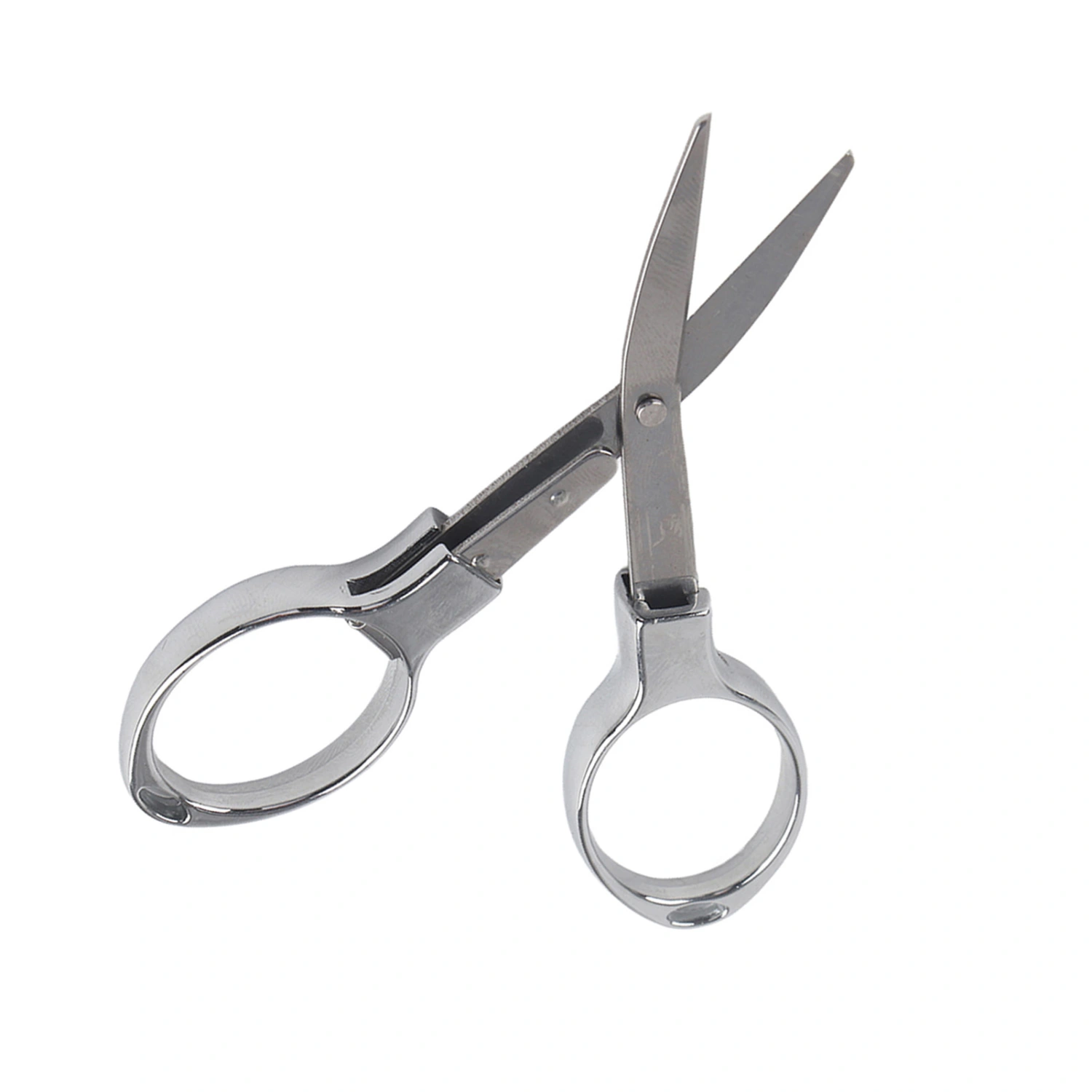 Mini Stainless Steel Folding Keychain Fishing Scissors Blister card package(Sliver)