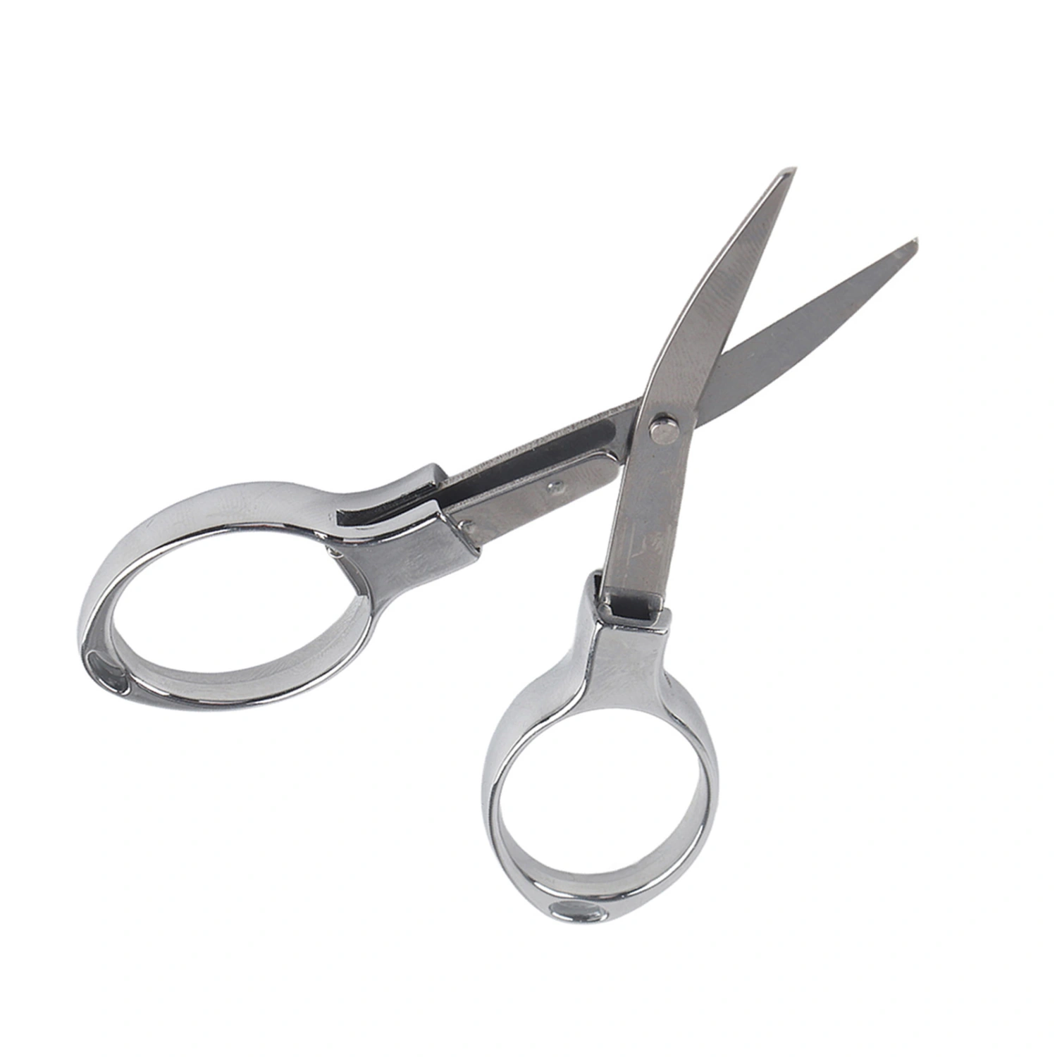 Mini Stainless Steel Folding Keychain Fishing Scissors Blister card package(Sliver)
