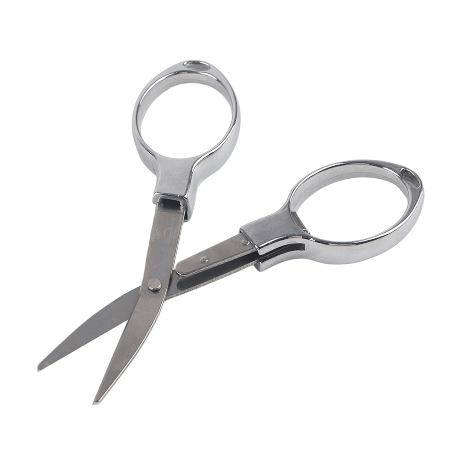Mini Stainless Steel Folding Keychain Fishing Scissors Blister card package(Sliver)