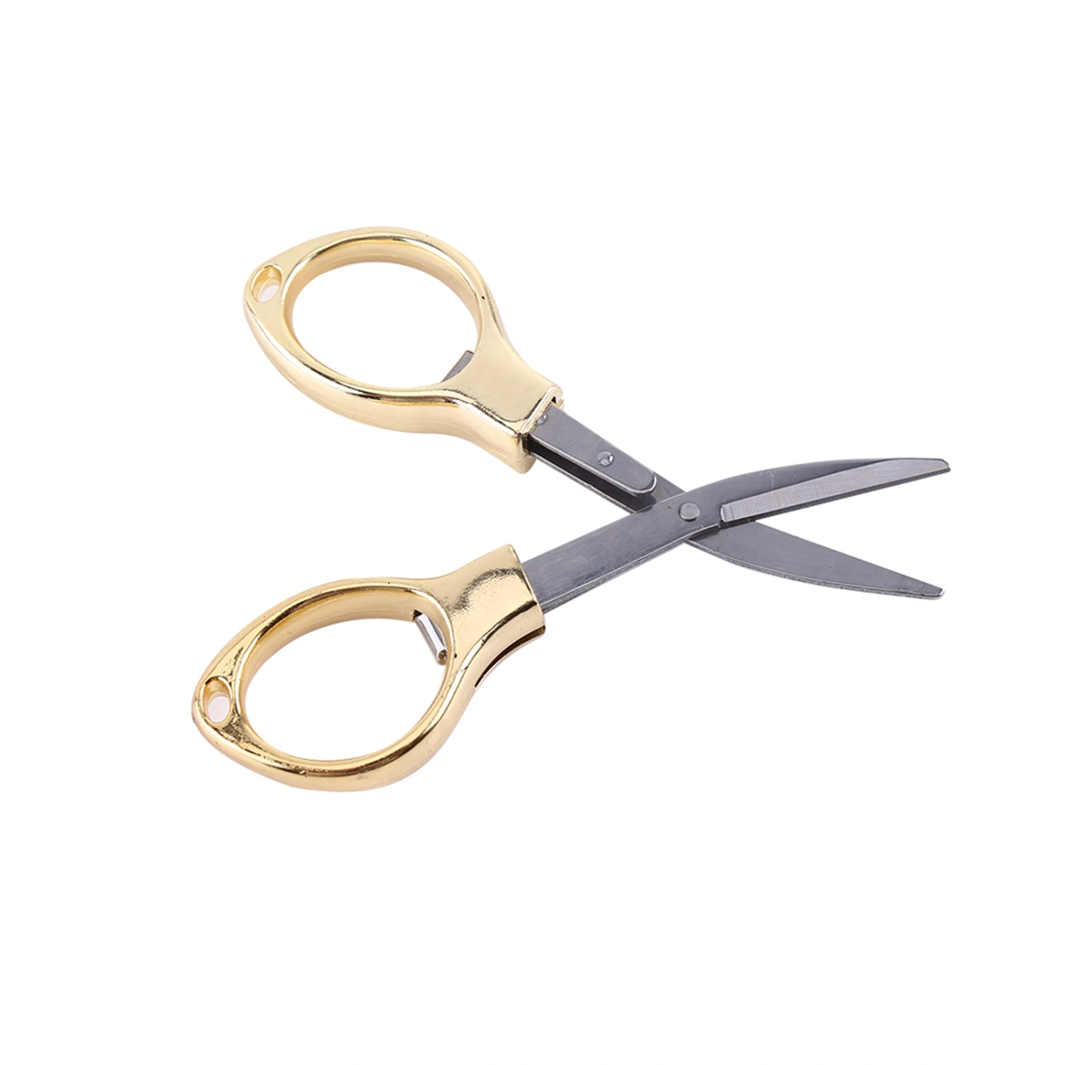 Mini Stainless Steel Folding Keychain Fishing Scissors Blister card package (gold)