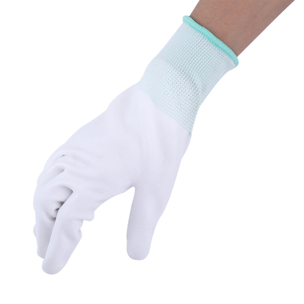 Anti Static Antiskid Glove PU Coated Palm Finger Part for Electronic Labor Worker(M)