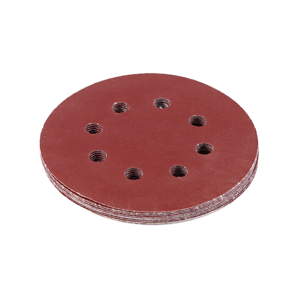 125mm Buffing Pads Red Sanding Discs 8 Hole Grit Sand Papers(150#)