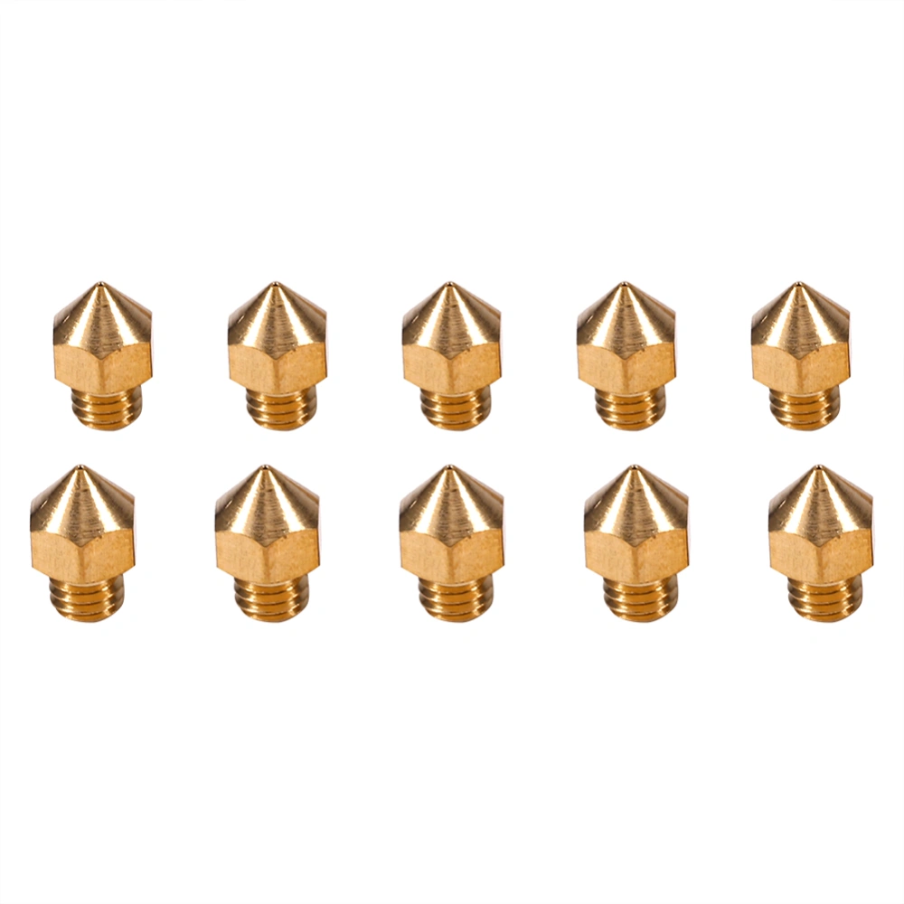 10pcs M6 Thread Brass Nozzle for 1.75mm Filament 3D V5&V6 Print Head Accuracy 0.4mm