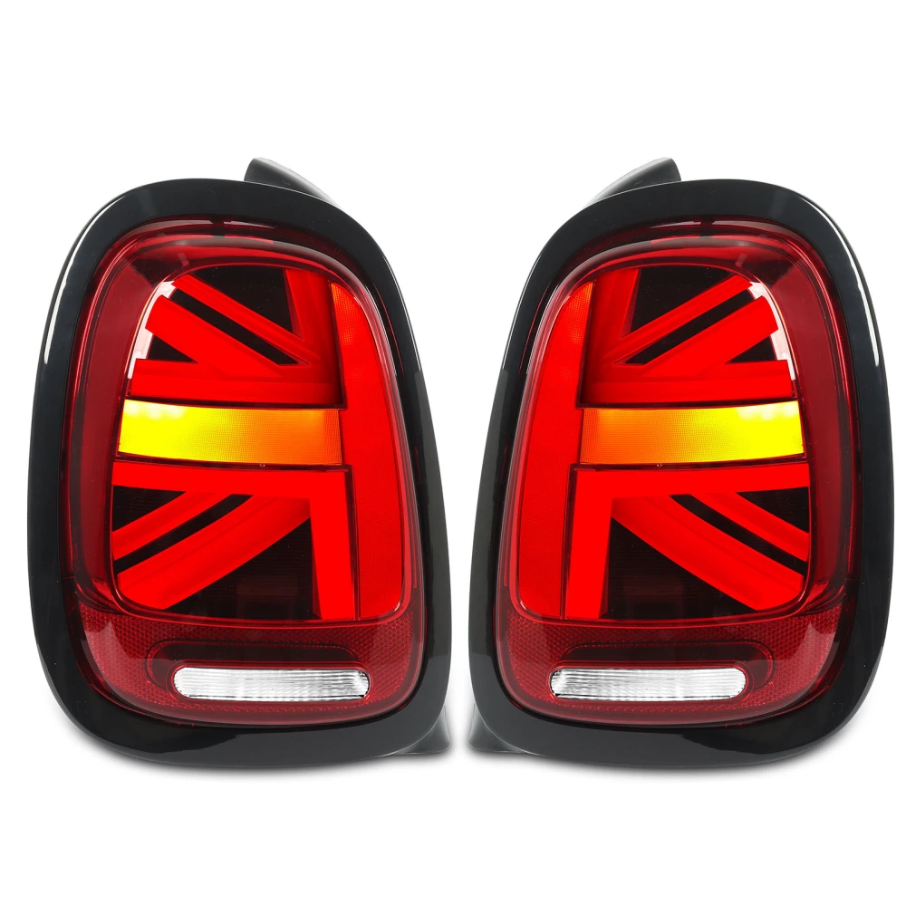 Full LED Union Jack Tail Lights with Sequential Turn Signal for Cooper F55 F56 F57 S JCW 2014 to 2024 Red