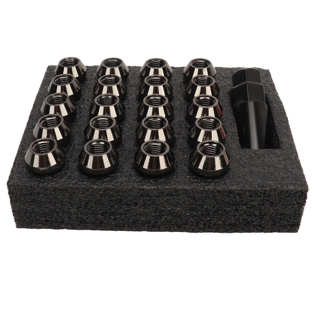 22PCS Tapered Lug Nuts with Nut Sleeve Key Alloy Steel Universal Forged Lock Nut Replacement for TOYOTA Titanium M12x1.25