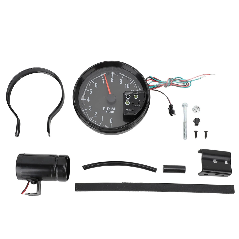 12V 5in Car Tachometer with LED Shift Light 7 Color Display 11 RPM for 4 6 8 Cylinder Vehicles