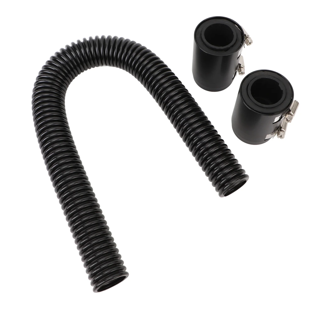 Radiator Hose 24in Stainless Steel Efficient Cooling Radiator Coolant Hose Kit for 1‑1/4in 1‑1/2in 1‑3/4in 1‑5/8in Radiator Neck Black