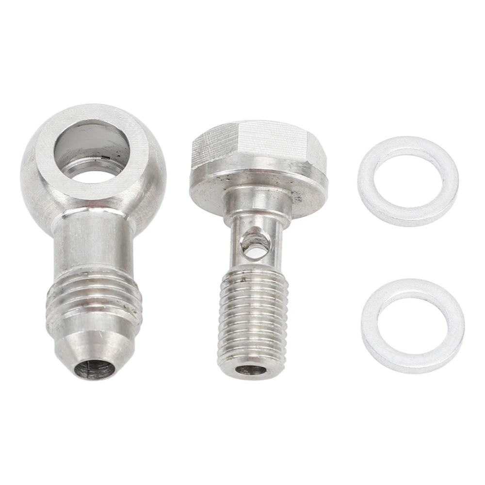 M8x1.0 to AN4 Banjo Bolt with Washers Stainless Steel High Load Capacity for Various Plumbing Systems