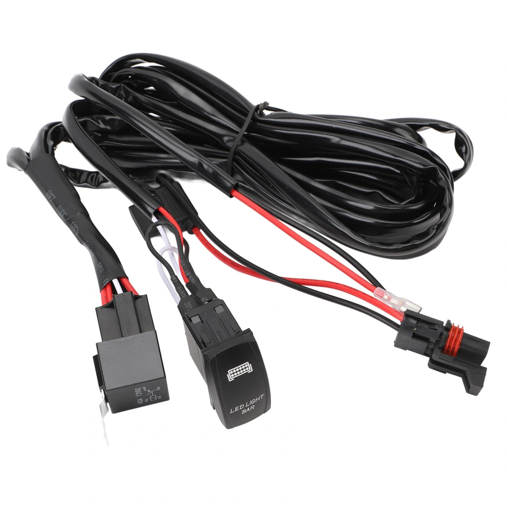 DC12V UTV LED Light Bar Wiring Harness 300W 14AWG 1 Lead Plug and Play for UTV with Pulse Bus Bar