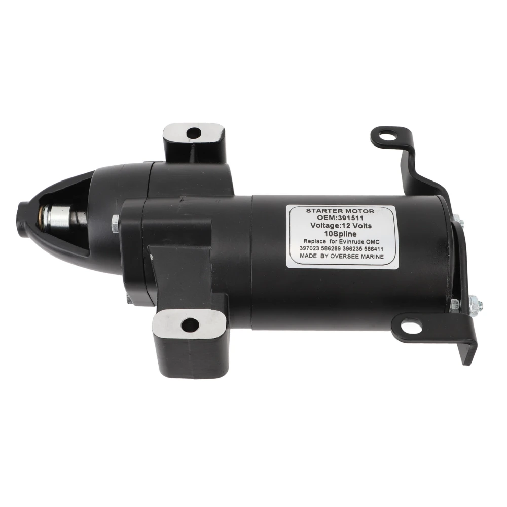 Outboard Starter Motor 391511 Quick Start Electric Starter with Bracket Replacement for Evinrude 115‑300HP Marine Outboard Engine