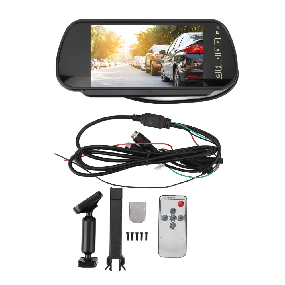 7 Inch Rearview Mirror HD Car Display 12V to 40V Reversing Camera System Wide Screen Universal for Heavy Trucks Vans