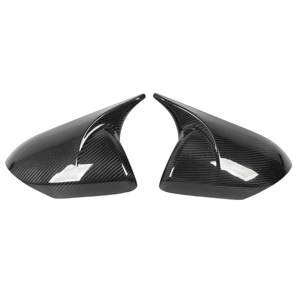 1 Pair Rearview Mirror Cap Carbon Fiber Horn Style Protective Side Wing Mirror Cover Cap Replacement for Mazda 3 2010 to 2013