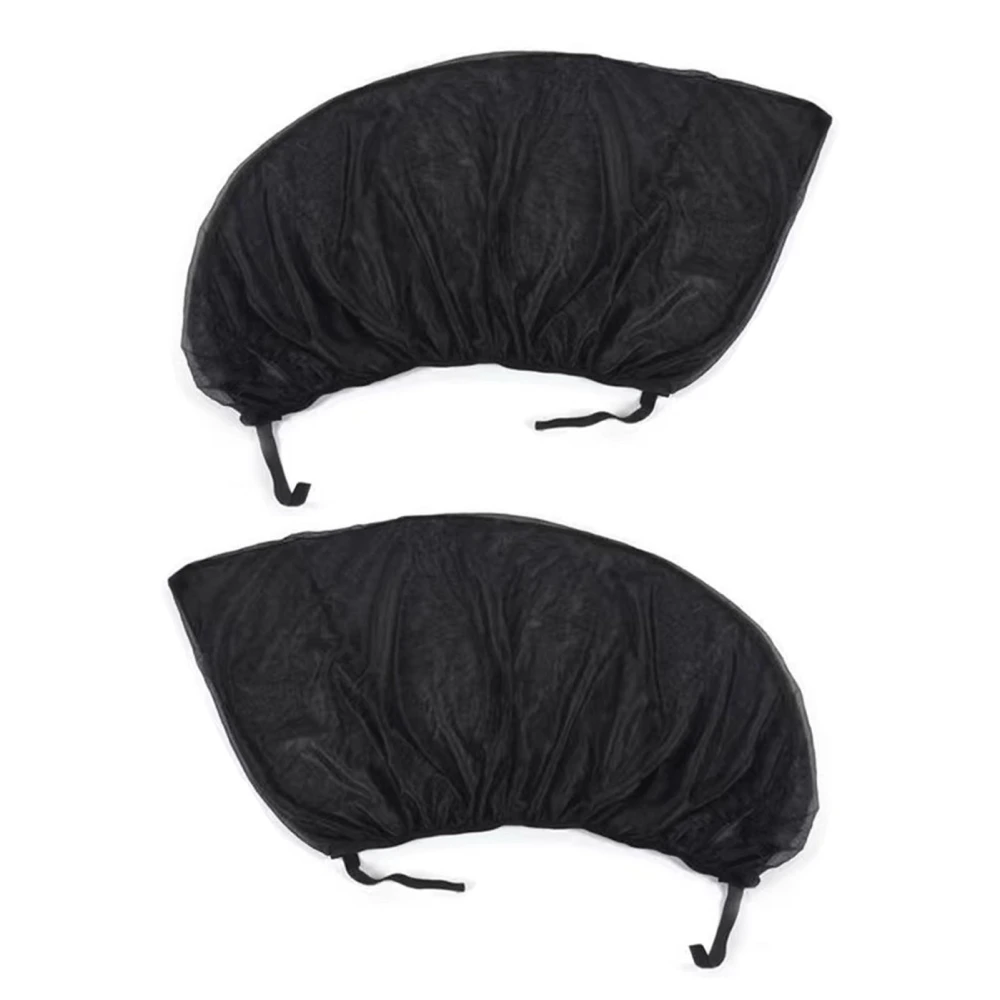 Pair of Car Sunshade Net Curtain Mosquito Net Window Black Mesh Side Window Sunscreen Cover Rear