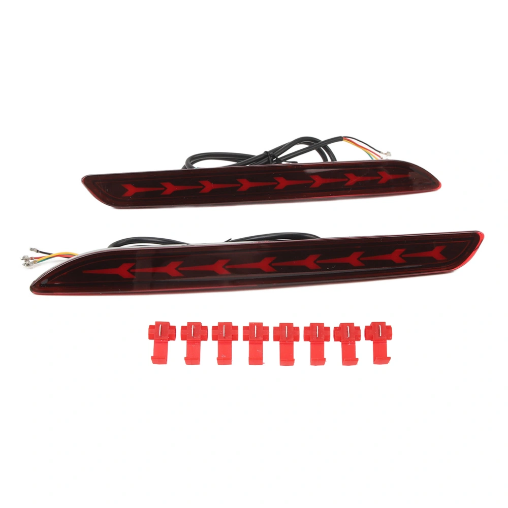 1 Pair LED Rear Bumper Light Left Right Waterproof Tail Turn Signal Brake Lamp Replacement for Accord 2023 Fishbone Red Lens