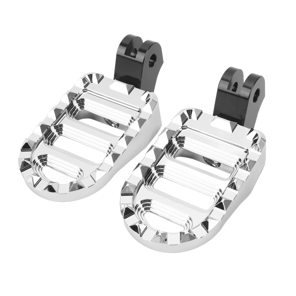 1 Pair Motorcycle Front Foot Pegs Anti Slip Aluminum Alloy Wide Foot Rest Pedal for T100 T120 2016 to 2022 Chrome Silver