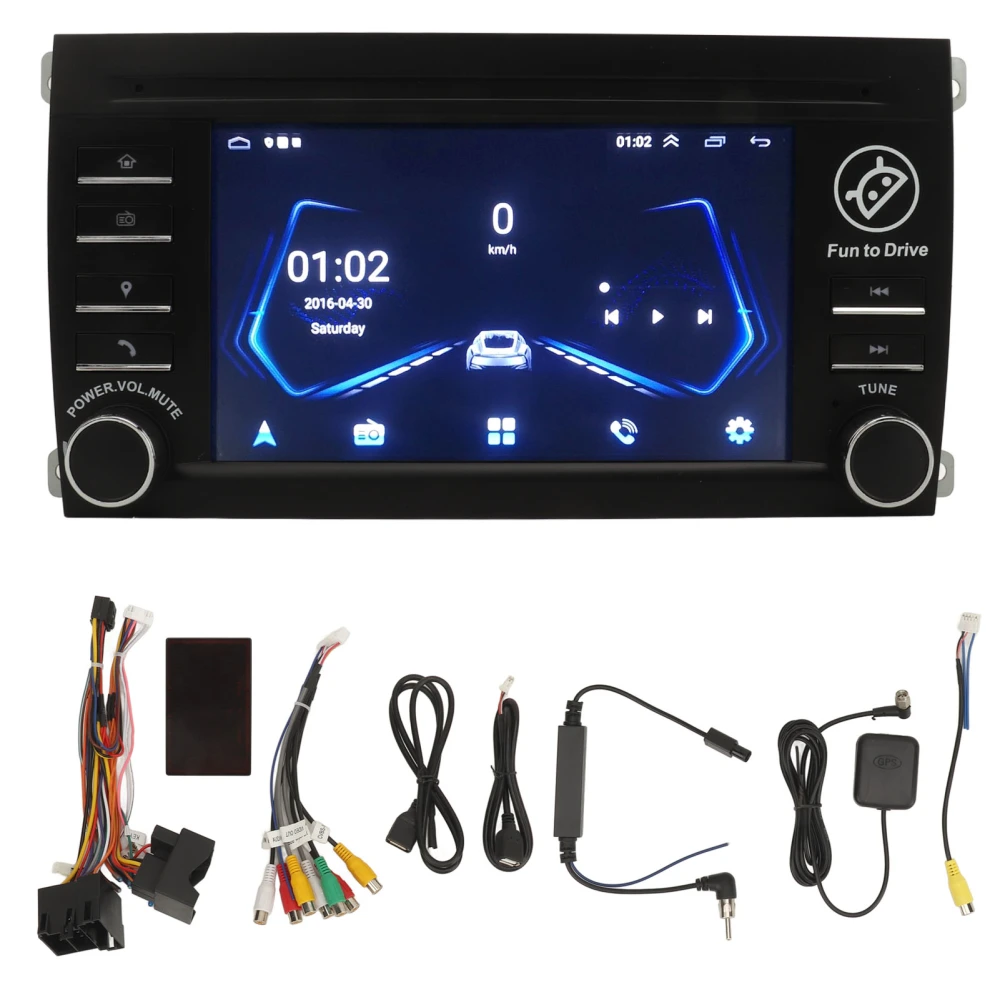 7 Inch Car GPS Navigation 2+32G HD Bluetooth For Android 12 Carplay Car Stereo For Cayenne 9PA 955 957