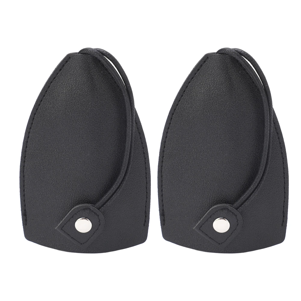 2 Pcs Pull Out Key Sleeve Large Capacity PU Leather Creative Protective Key Holder Fob with Hook Black