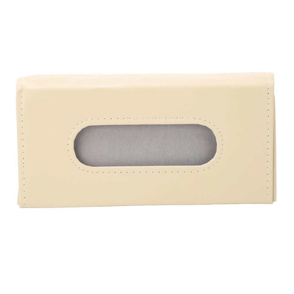 Car Tissue Holder PU Leather Space Saving Odorless Easy to Clean Sun Visor Napkin Dispenser Khaki