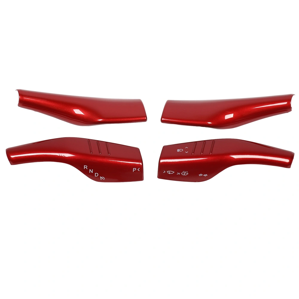 4 Pcs Gear Shift Wiper Lever Cover ABS Wheel Column Shift Paddle Trim Replacement for Tesla Model 3 Y Red