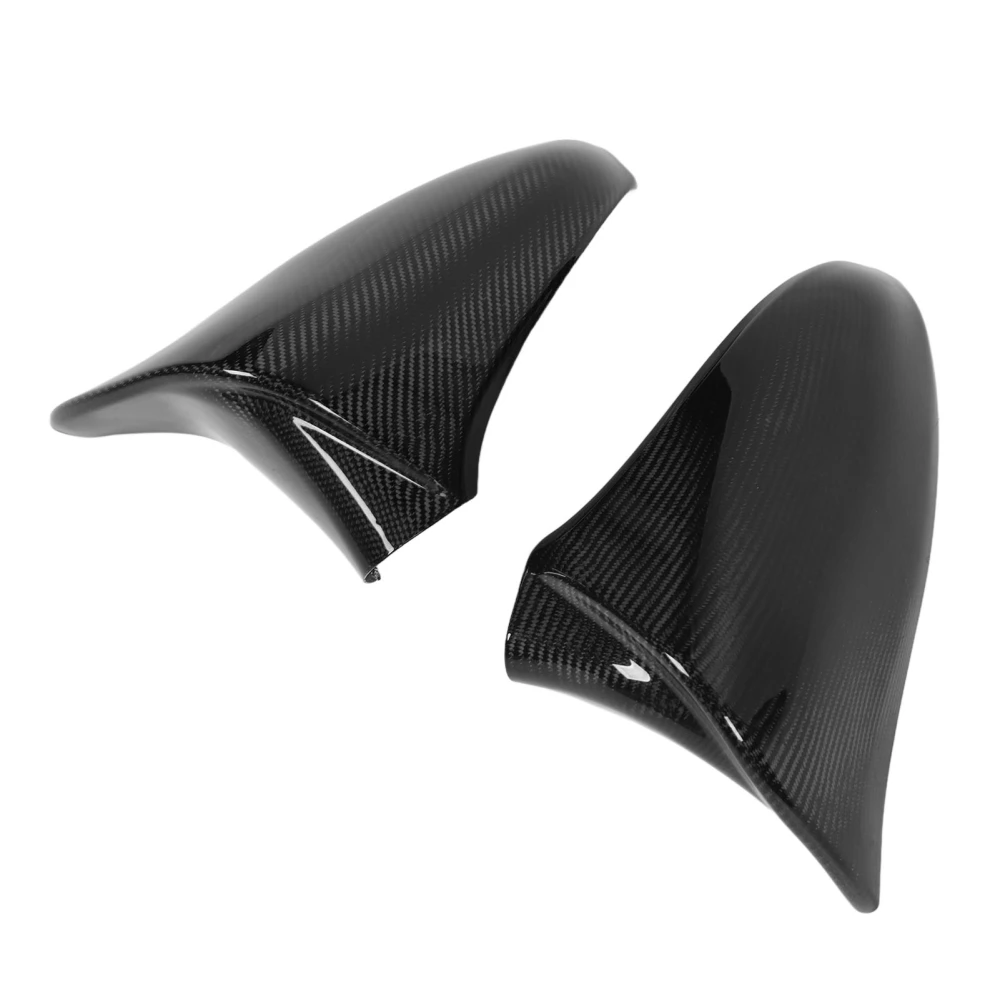 1 Pair Carbon Fiber Rearview Mirror Cover Glossy Black Left Right Ox Horn Door Mirror Caps for IS ES LS 2014 to 2020 LHD RHD