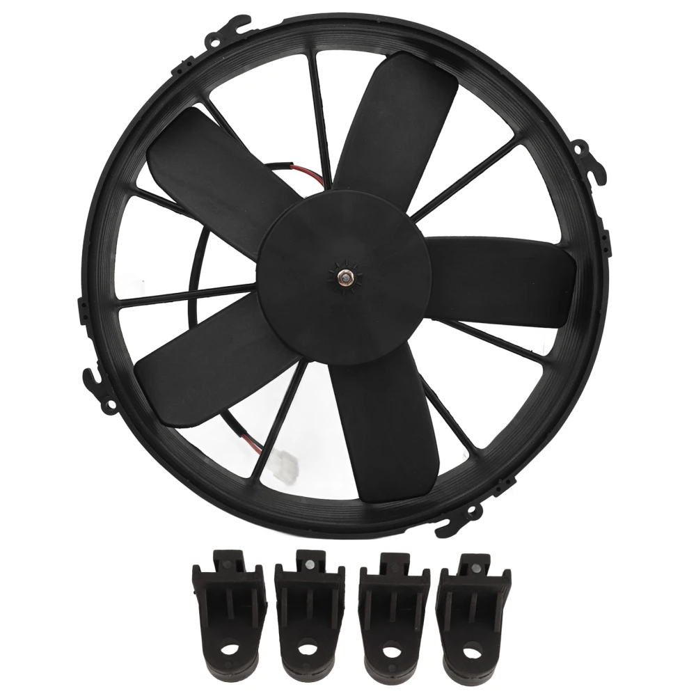 24V Car Air Conditioner Cooling Fan Low Noise 5 Blades Powerful Slim Cooling Air Fan for Truck Vehicle