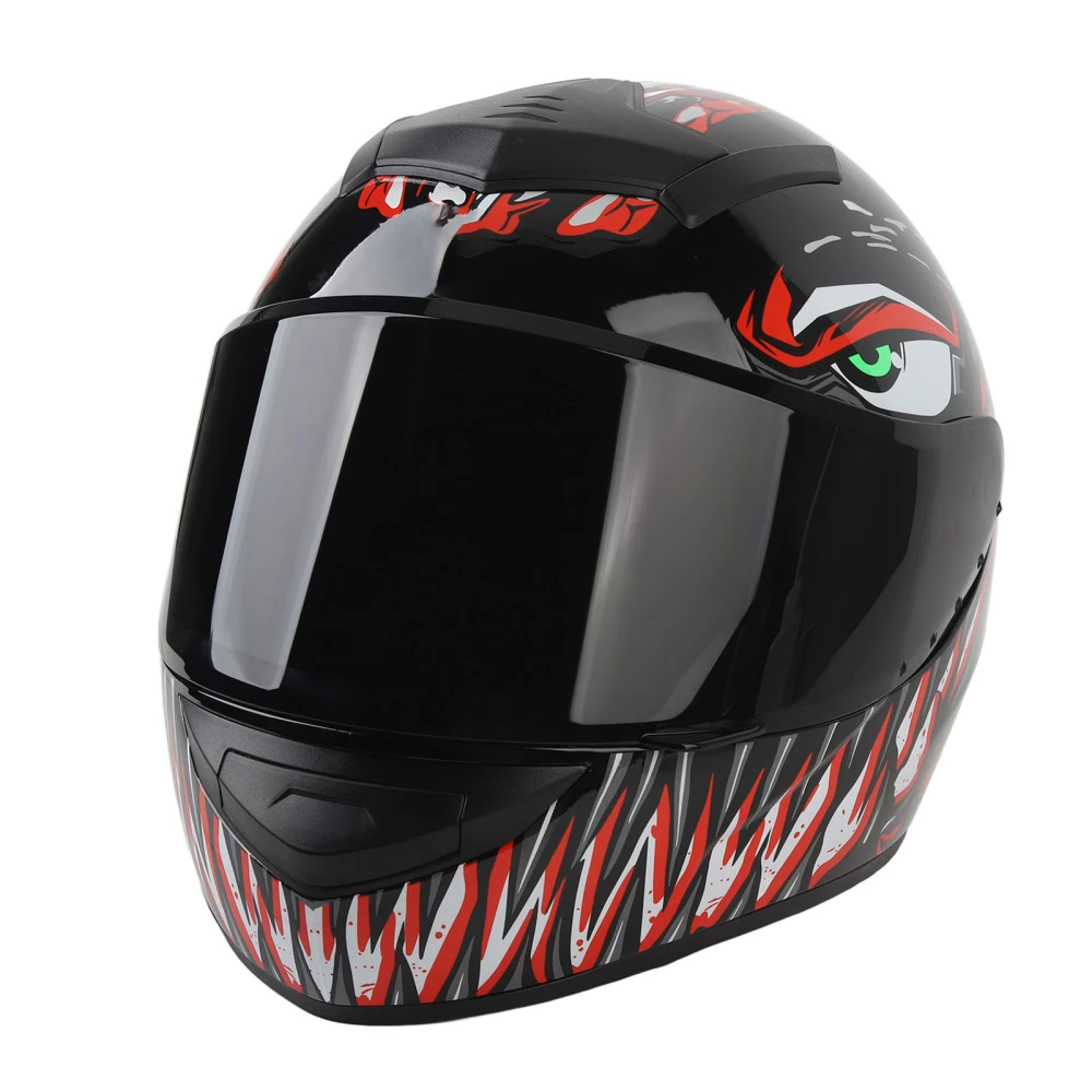 Motorcycle Helmet Shock Absorption Full Face Motorcycle Helmet With Removable Lining Red Pattern M