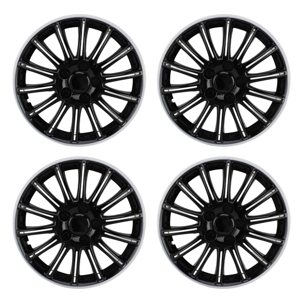 4PCS 14in Wheel Hubcap Strong Protection Sturdy Structure Black And White for Cars Trucks Vans