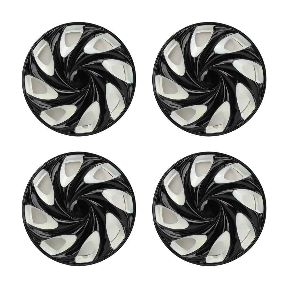 4Pcs Hub Cap Black White Easy Installation Protective Wheel Hub Cap Cover for Cars Trucks Vans 13 Inches Steel Wheel