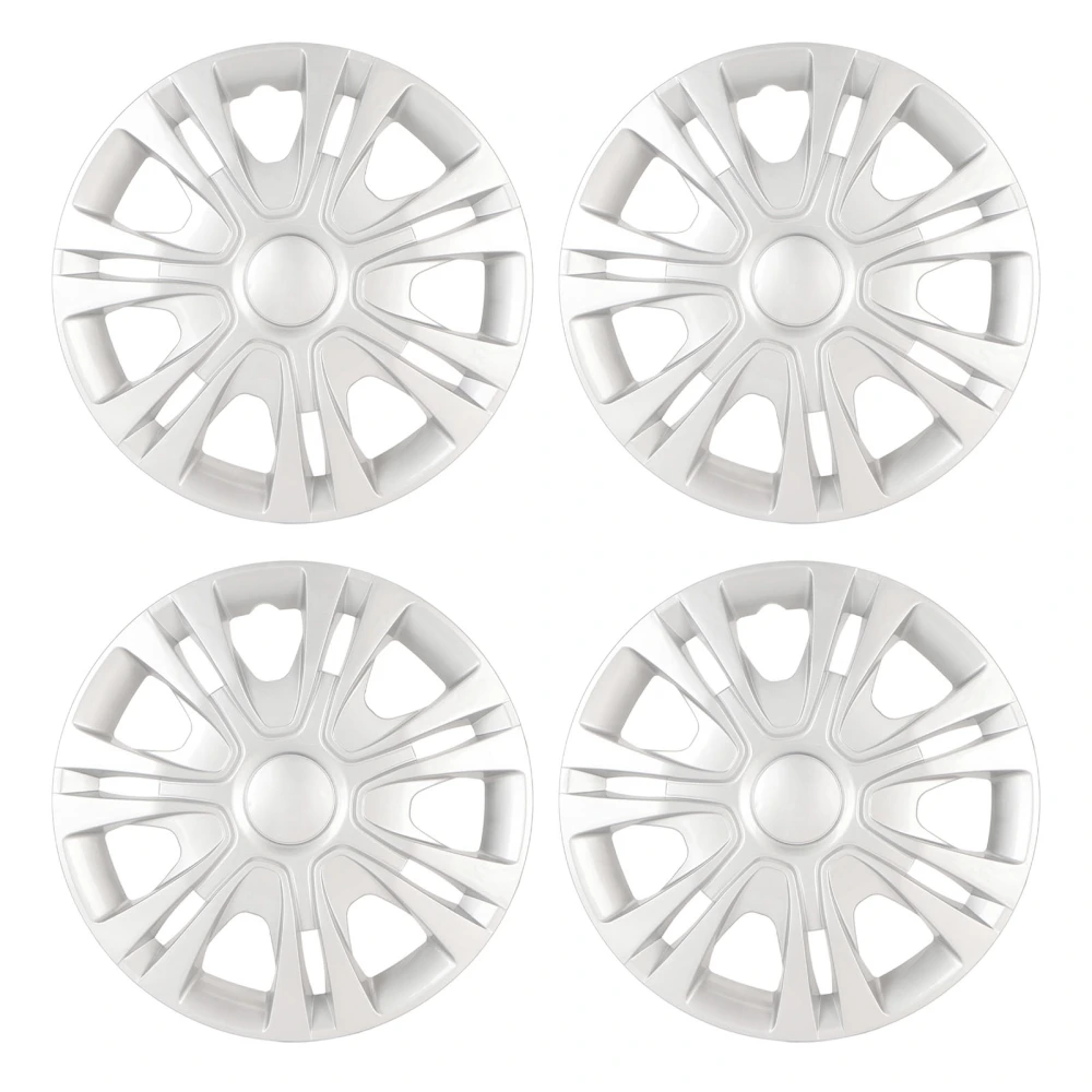 4pcs 13in Wheel Hub Caps Exterior Sturdy Universal Wheel Rim Cover for Cars Trucks Vans Silvery