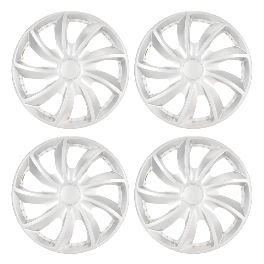 4pcs 13in Wheel Hub Caps Scratch Resistant Universal Wheel Rim Cover for Cars Trucks Vans Silvery