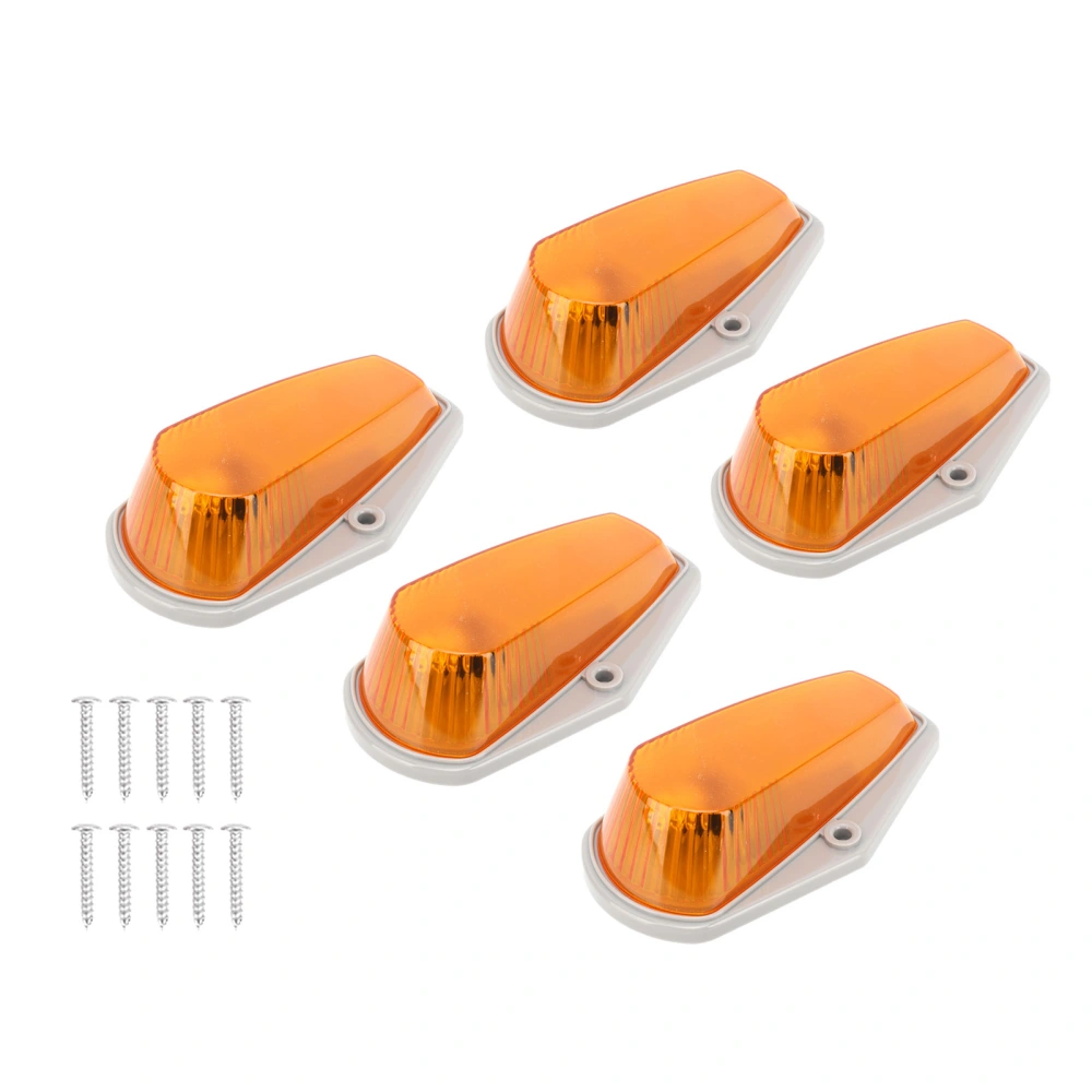 5Pcs LED Cab Marker Light 12V Amber High Brightness Waterproof Shock Resistant Cab Roof Marker Lights For Trucks Trailers